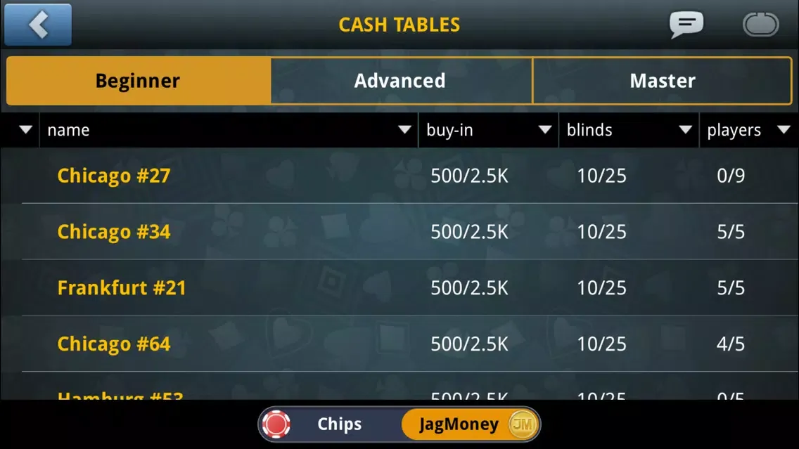 Capturas de tela do Jag Poker