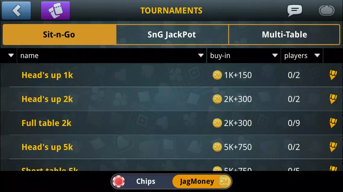 Capturas de tela do Jag Poker