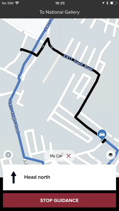 Capturas de tela do Jaguar InControl Route Planner