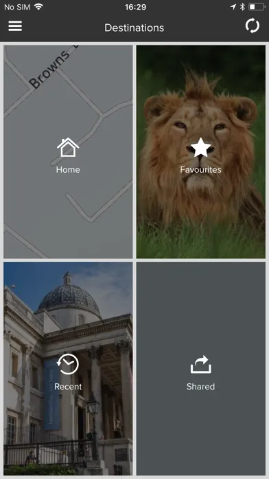 Capturas de tela do Jaguar InControl Route Planner
