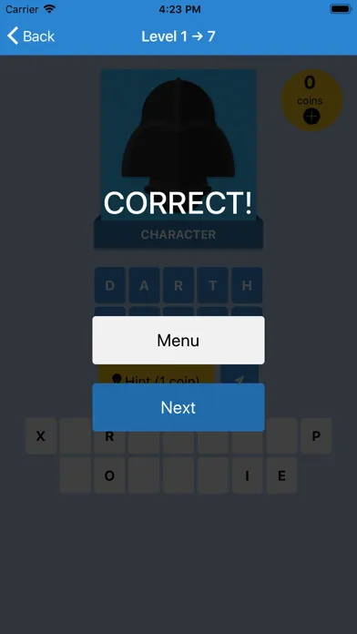 ภาพหน้าจอของ Guess the Character Quiz Game