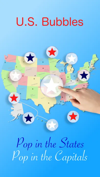 Capturas de pantalla de U.S. bubbles lite: US map quiz