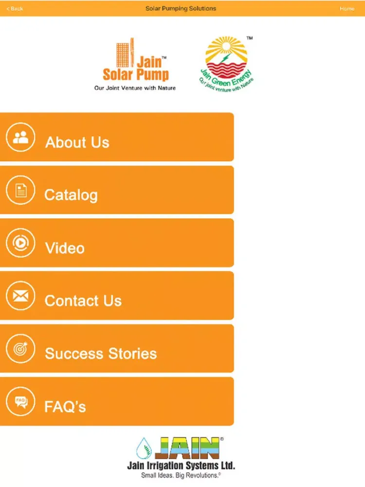 Screenshot di Jain Solar Pumping Solutions iPad 