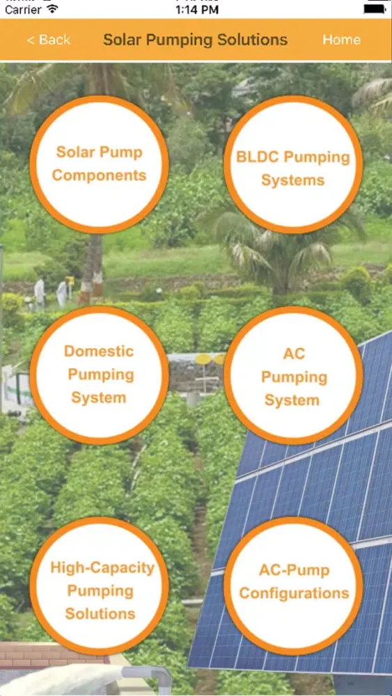 Screenshot di Jain Solar Pumping Solutions