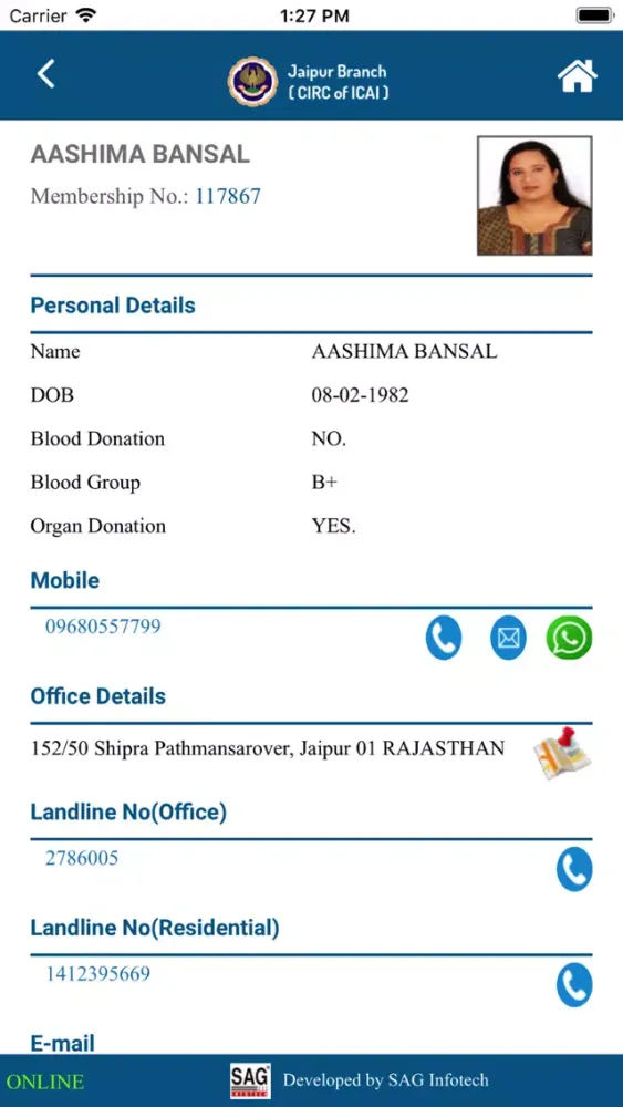 Capturas de tela do Jaipur Branch ( CIRC of ICAI )
