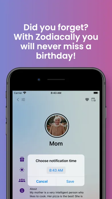 Capturas de tela do Zodiacally: Birthday Manager