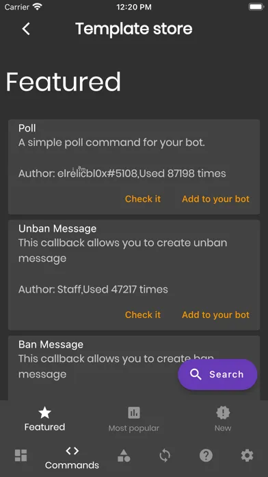 ภาพหน้าจอของ Bot Designer For Discord