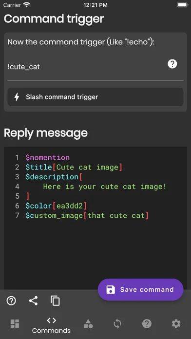 ภาพหน้าจอของ Bot Designer For Discord