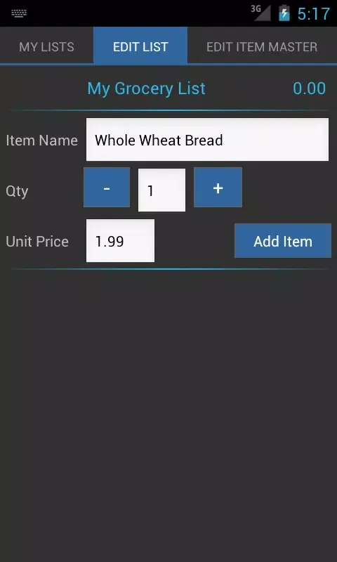 Shopping List Lite Screenshots