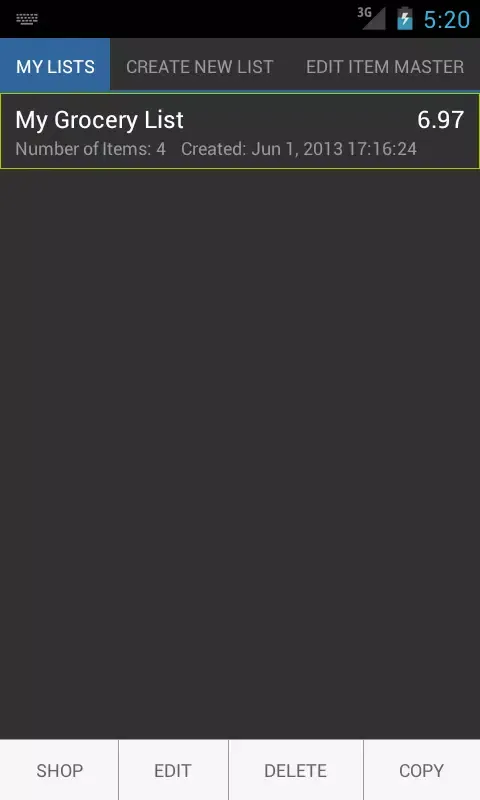 Shopping List Lite Screenshots