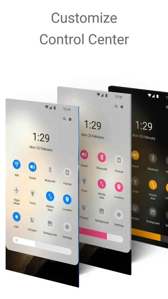 Galaxy Style Control Center Screenshots
