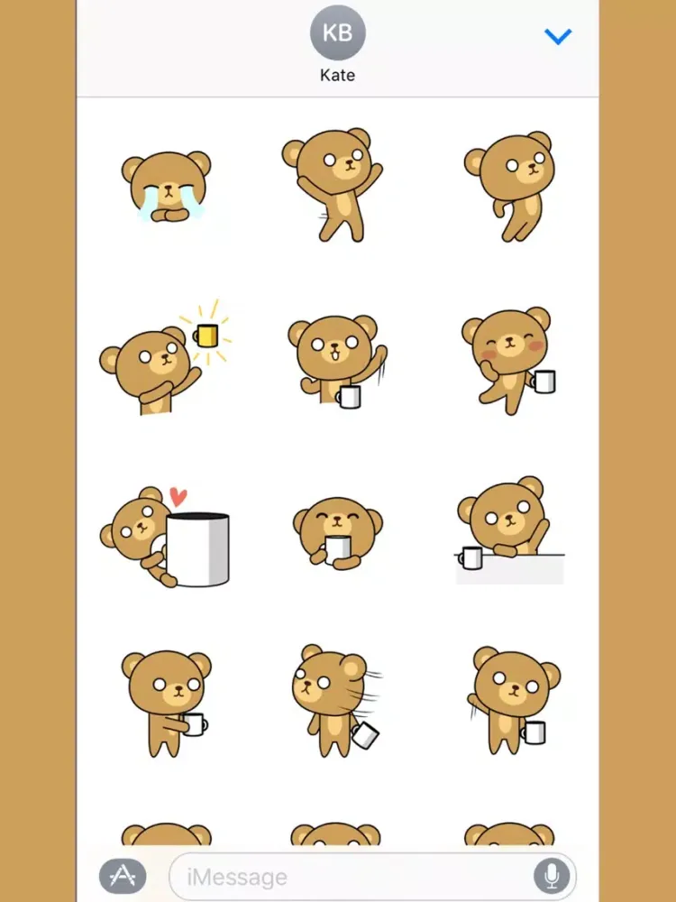 Coffee Bear Animated Stickers iPad 应用截图