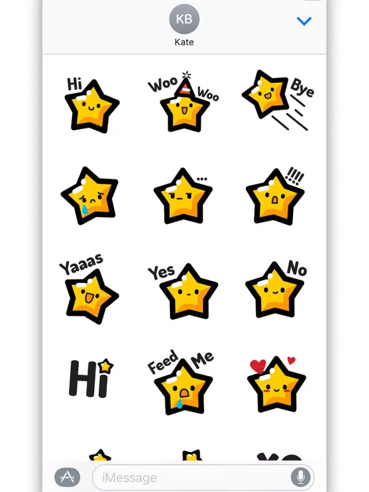 Animated Happy Star Stickers for iMessage iPad  स्क्रीनशॉट
