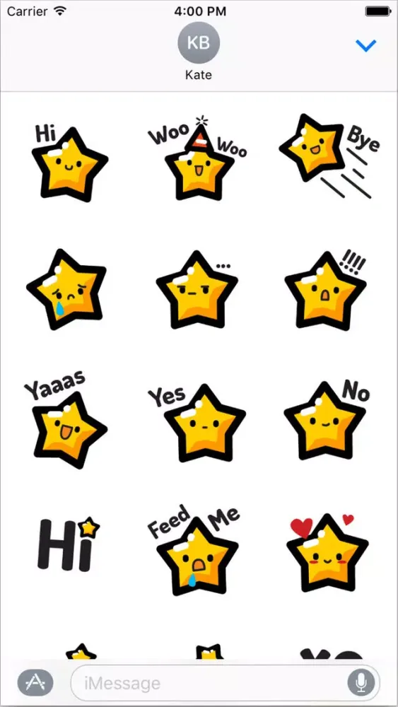 Animated Happy Star Stickers for iMessage स्क्रीनशॉट