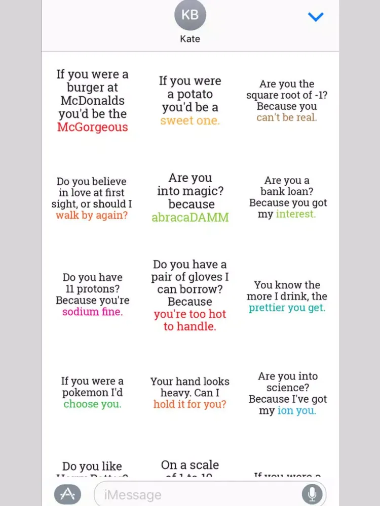 Capturas de pantalla de Pick-up Line Stickers for iMessage iPad 
