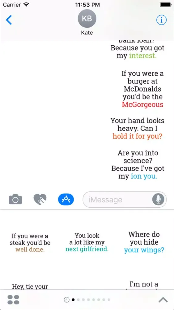 Capturas de pantalla de Pick-up Line Stickers for iMessage