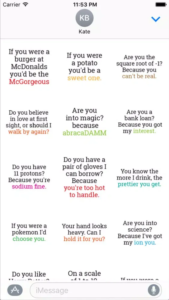 Capturas de pantalla de Pick-up Line Stickers for iMessage