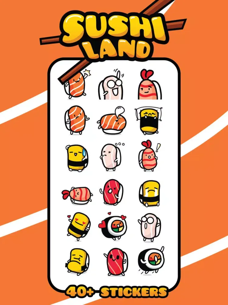 Sushi Land Stickers iPad  Ekran Görüntüleri