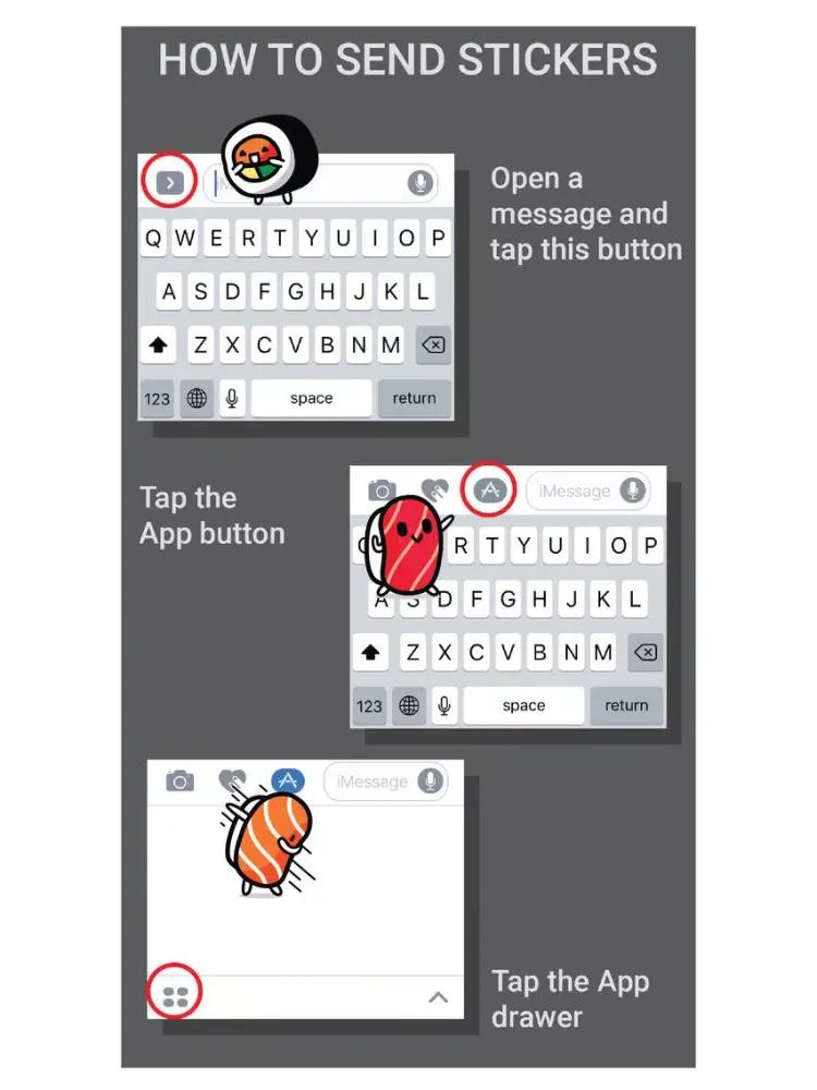 Sushi Land Stickers iPad  Ekran Görüntüleri