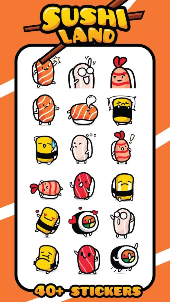 Sushi Land Stickers Ekran Görüntüleri