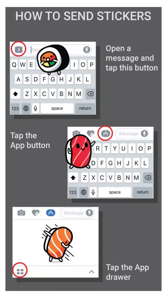Sushi Land Stickers Ekran Görüntüleri