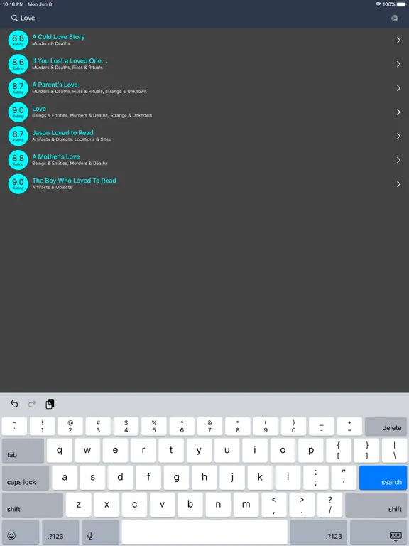 Creepypasta Stories iPad 应用截图