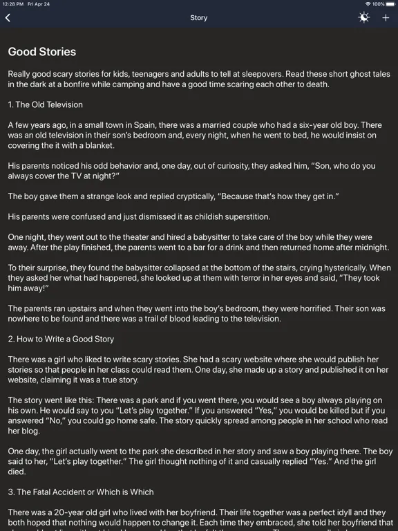 Ảnh chụp màn hình của Horror Stories & Scary Stories iPad 