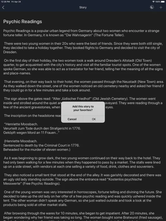 Ảnh chụp màn hình của Horror Stories & Scary Stories iPad 