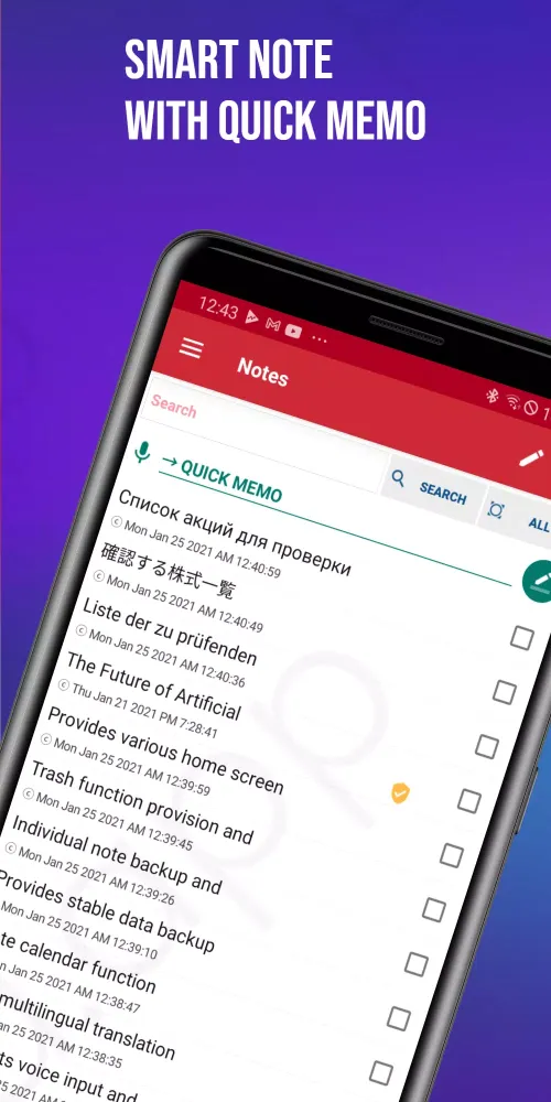 Tangkapan layar Smart Notes