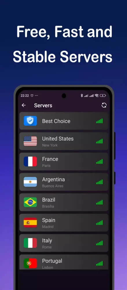 Screenshot di Falcon VPN