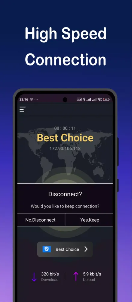Screenshot di Falcon VPN
