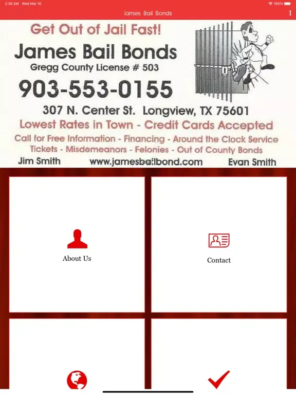Capturas de pantalla de James Bail Bonds. iPad 