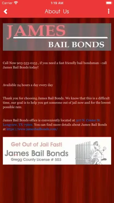 Capturas de pantalla de James Bail Bonds.