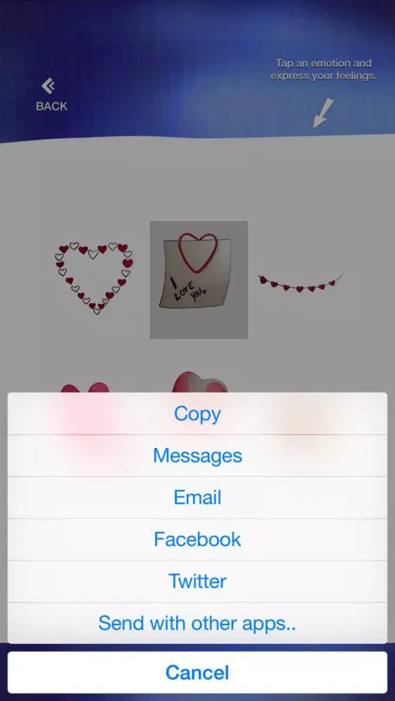 Capturas de tela do Share Love