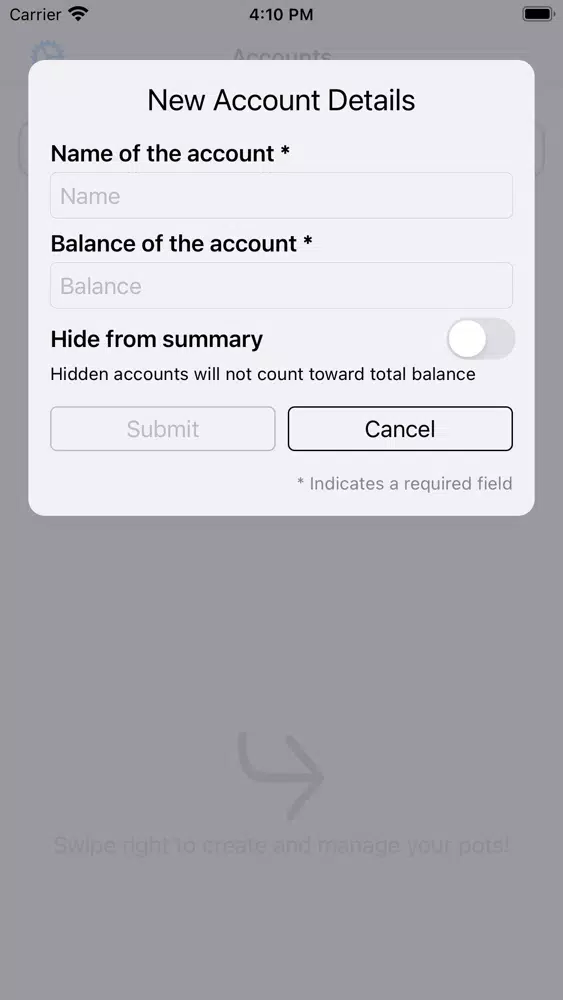 Tangkapan layar Savings Planner