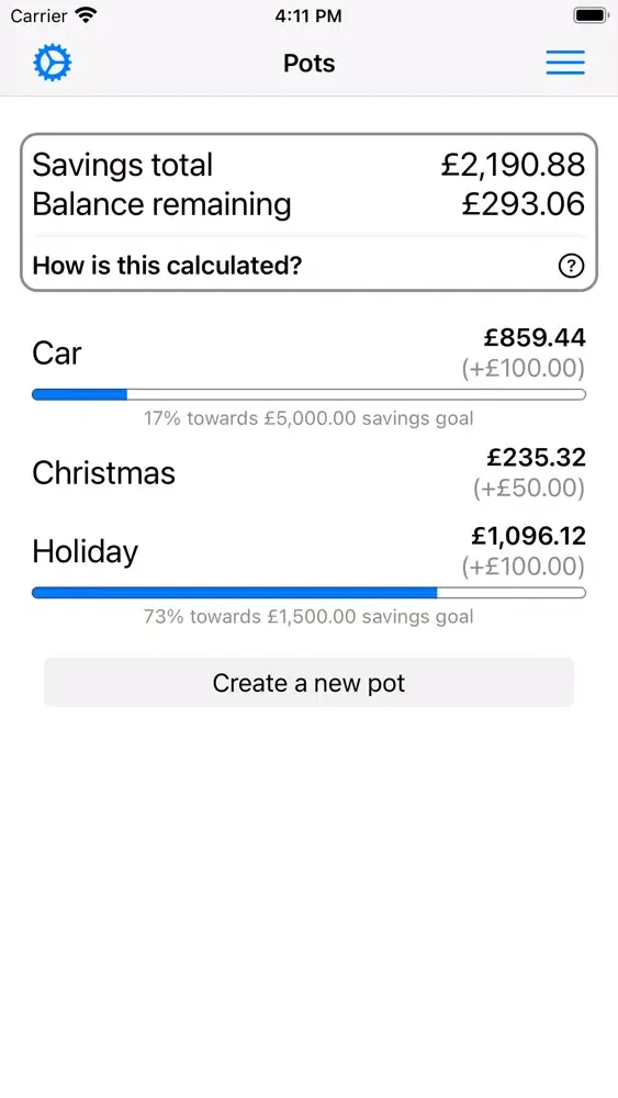 Savings Planner 스크린샷