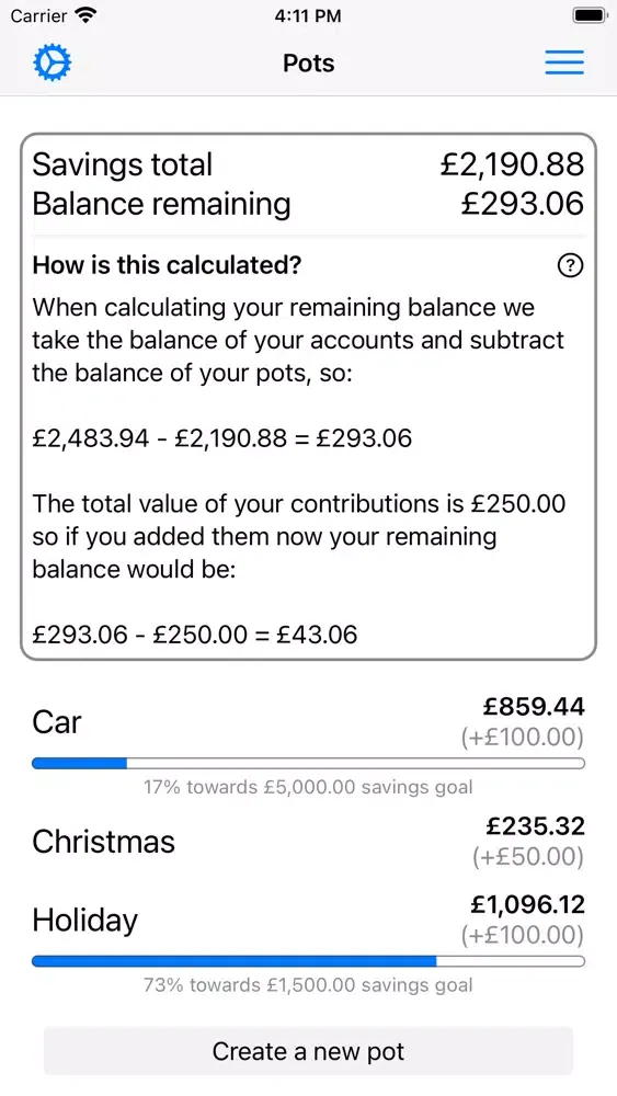 Savings Planner 스크린샷