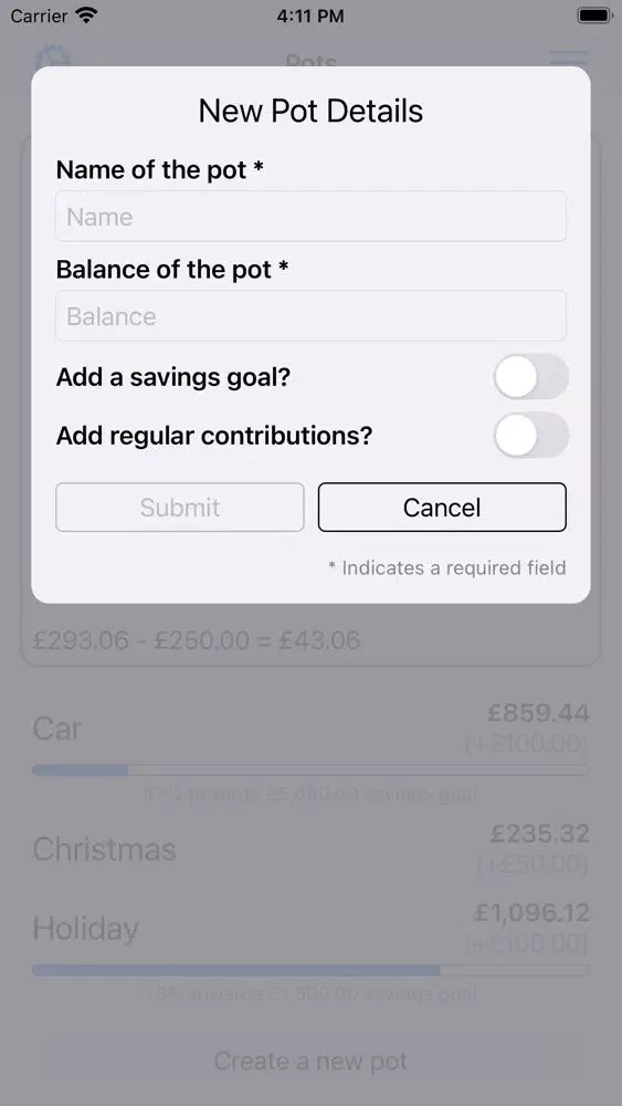 Savings Planner 스크린샷