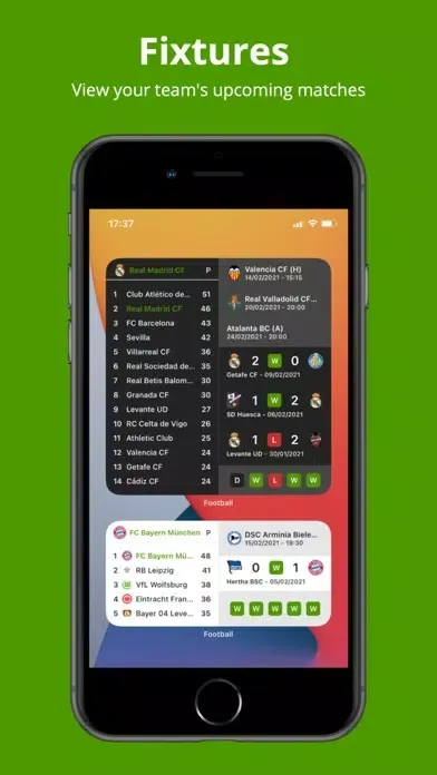 ภาพหน้าจอของ Teams - Soccer Widget