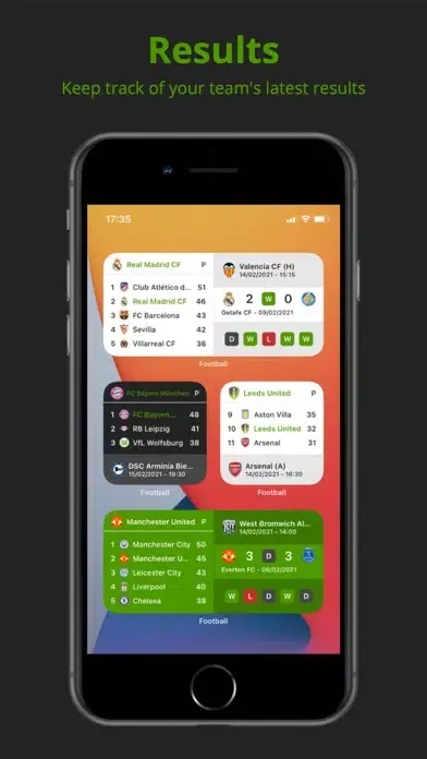 ภาพหน้าจอของ Teams - Soccer Widget