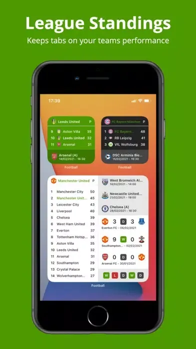 ภาพหน้าจอของ Teams - Soccer Widget