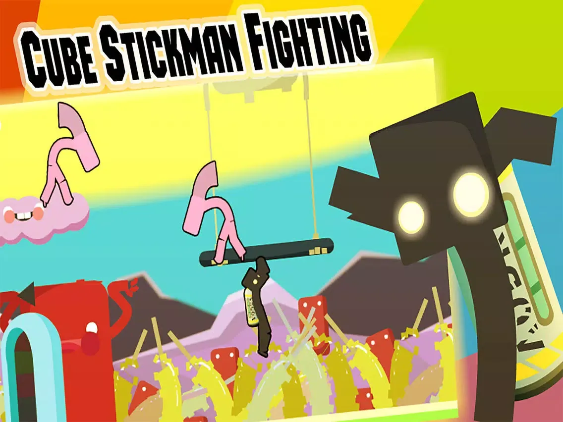 Ảnh chụp màn hình của Cube Stickman Fighting - Escape Survival Game iPad 