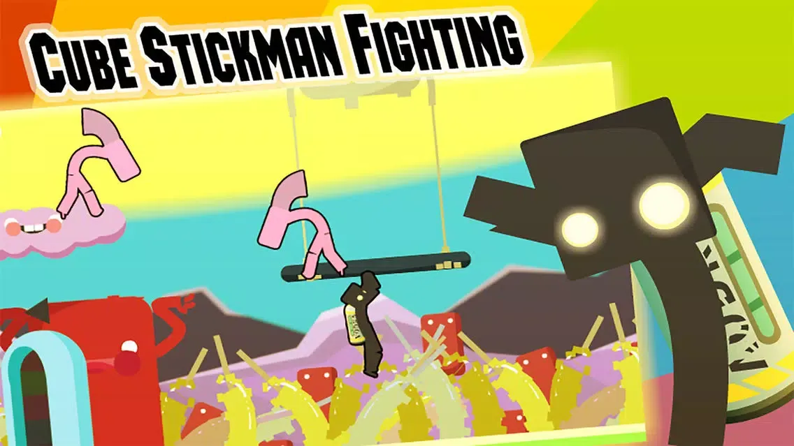 Ảnh chụp màn hình của Cube Stickman Fighting - Escape Survival Game