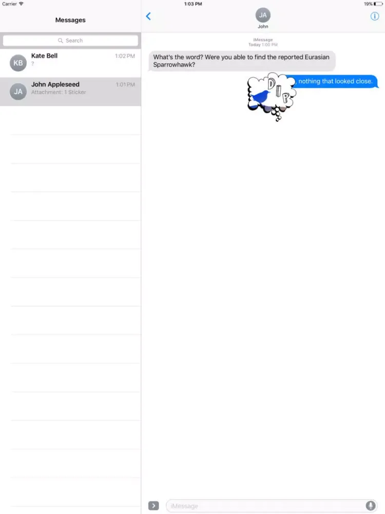 Tangkapan layar Birding Sticker Pack iPad 