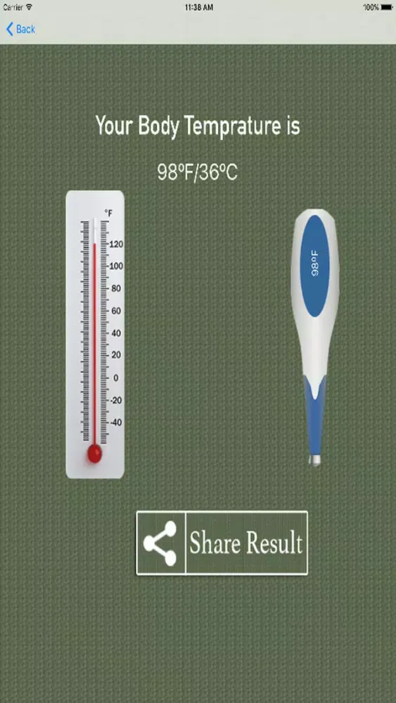 ภาพหน้าจอของ Body Temperature Prank Adv