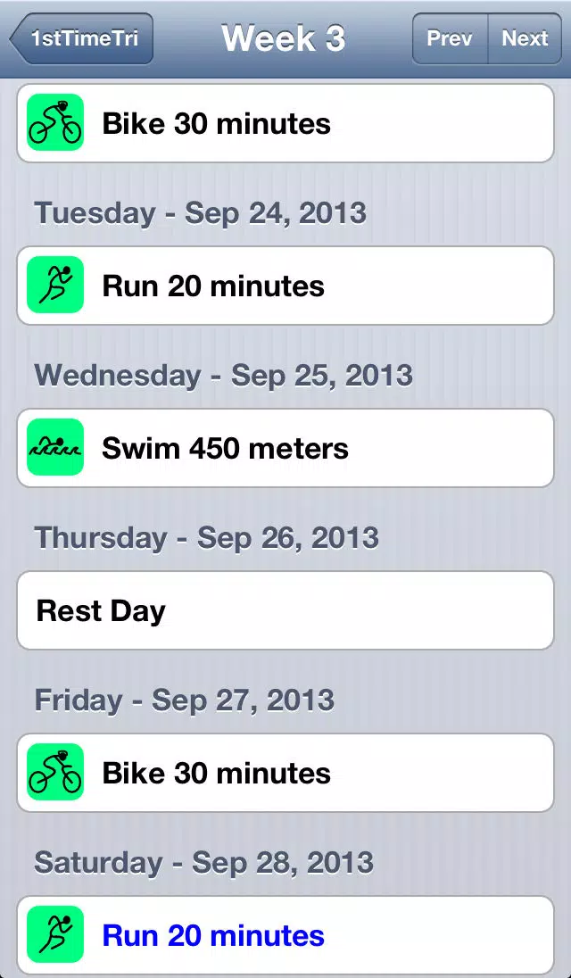 Tangkapan skrin First Time Triathlon