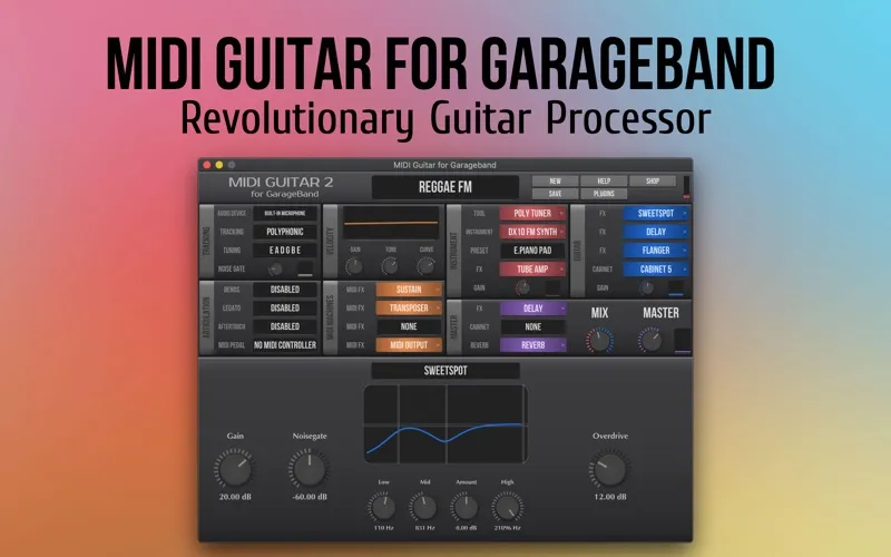 Ảnh chụp màn hình của MIDI Guitar for GarageBand