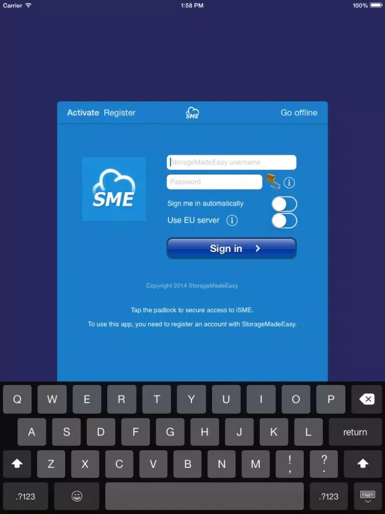 Storage Made Easy Cloud File Manager for Sector iPad  Screenshots
