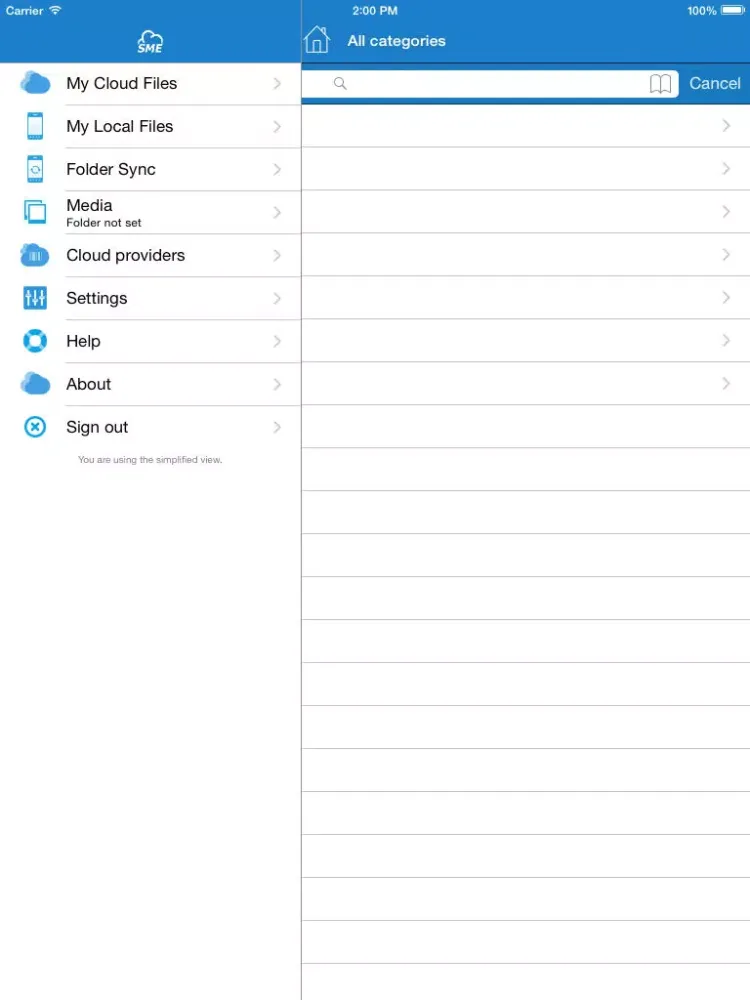 Storage Made Easy Cloud File Manager for Sector iPad  Screenshots