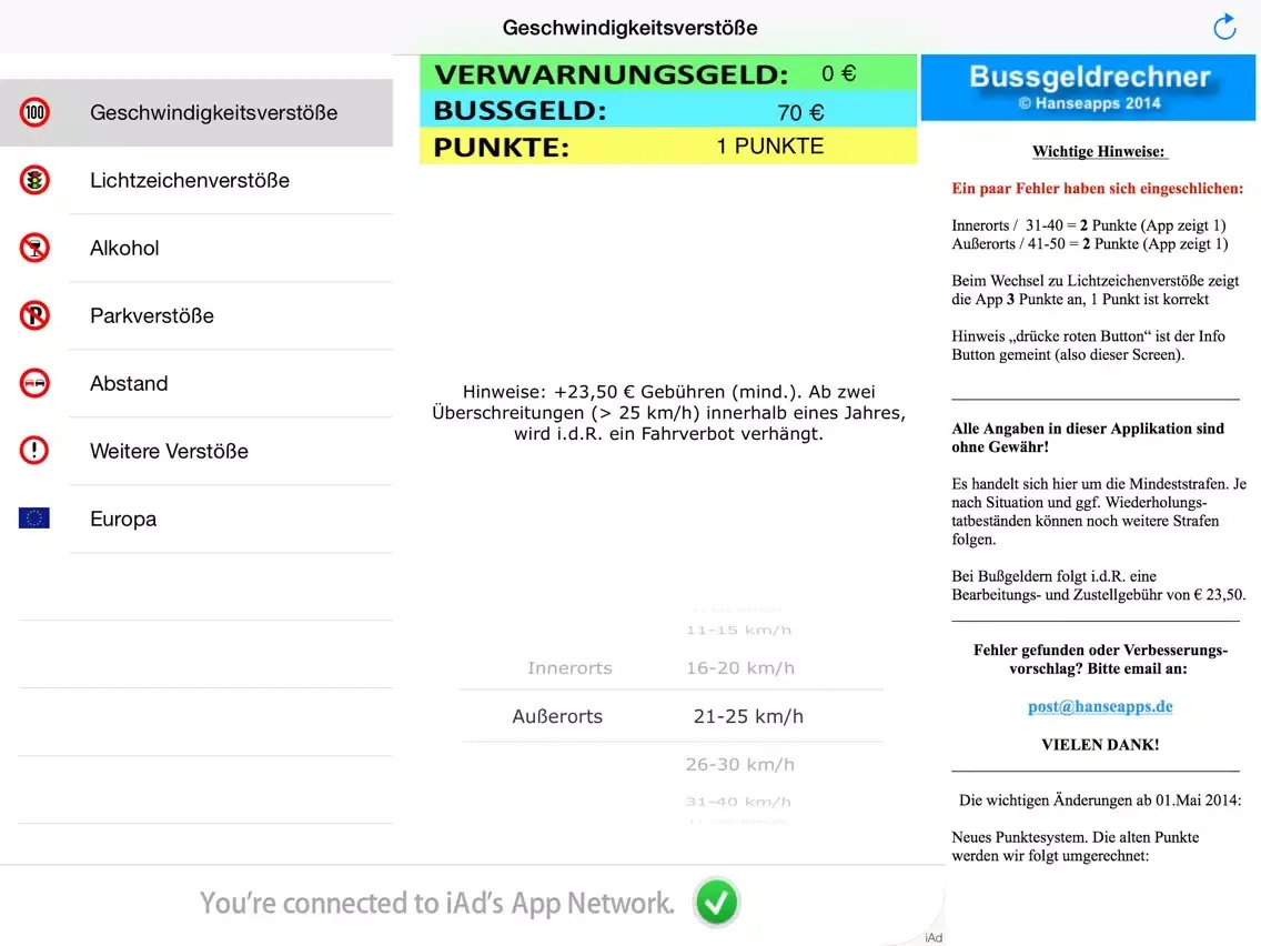 Capturas de pantalla de Bußgeldrechner - Ampel-Verstöße Rechner Gratis iPad 